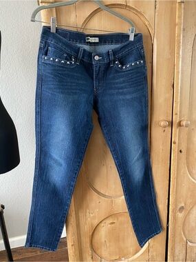 Levi's Dark Blue Skinny Jeans with Stud Accents
